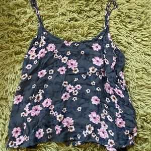 Dark Blue flowery open back tank from American Eagle size S